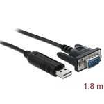 Delock USB-A 2.0 -> Serial RS-485 M/M adatkábel 1.8m fekete 15 kV ESD protection