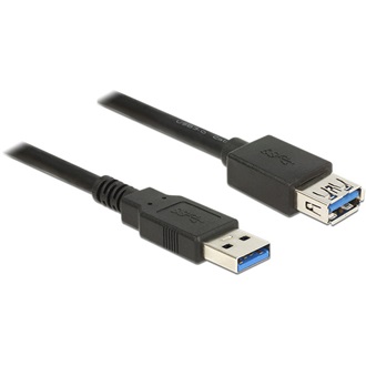 Delock USB-A 3.0 - USB-A 3.0 M/F adatkábel hosszabbító 2m fekete