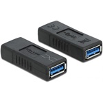 Delock USB-A 3.0 -> USB-A 3.0 F/F adapter fekete Cross