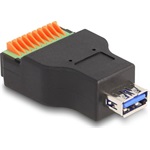 Delock USB-A 3.2 Gen1 -> Terminal block 10pin F/F adapter fekete