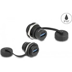 Delock USB 3.2 Gen 1 A-típusú beépített csatlakozó védő fedéllel IP67 por- és vízálló