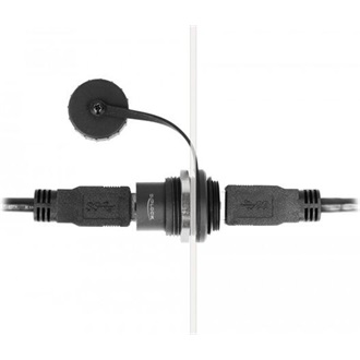 Delock USB 3.2 Gen 1 A-típusú beépített csatlakozó védő fedéllel IP67 por- és vízálló