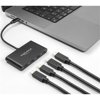 Delock USB 3.2 Gen 1 USB Type-C Hub 3 db USB Type-C anya + 1 x USB Type-C PD 100 Watt