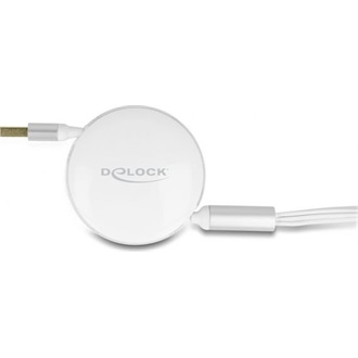 Delock USB-A 2.0 -> USB-B 2.0 micro 2db USB-C M/M töltőkábel 0.6m fehér visszahúzható