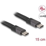 Delock USB 40 Gbps FPC lapos csík kábel USB Type-C  - USB Type-C  15 cm PD 3.0 100 W E-Marker