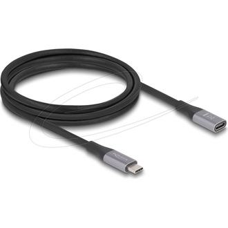 Delock USB 40 Gbps bővítő kábel USB Type-C  apa - anya PD 3.1 240 W 2 m szürke fém