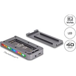 Delock USB 40 Gbps ház for 1 db. M.2 NVMe SSD játék stílusban LED fénnyel és ventilátorral   szerszám nélkül rögzíthető