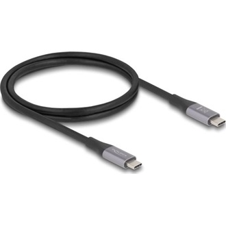 Delock USB 40 Gbps kábel USB Type-C  dugó - dugó PD 3.1 240 W E-Marker 1 m szürke fém