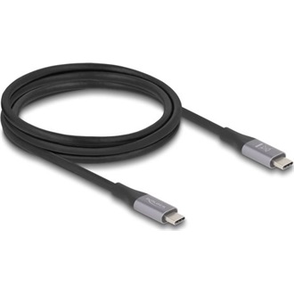 Delock USB 40 Gbps kábel USB Type-C  dugó - dugó PD 3.1 240 W E-Marker 2 m szürke fém
