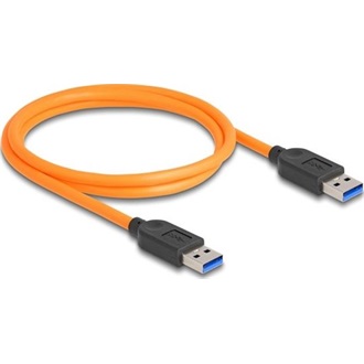 Delock USB 5 Gbps kábel A-típusú USB apa - A-típusú USB apa kötött felvételre 1 m narancs színű