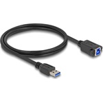 Delock USB 5 Gbps kábel A-típusú USB apa   B-típusú USB anya installációhoz 1 m, fekete
