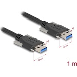 Delock USB 5 Gbps kábel A-típusú apa - A-típusú apa 22 mm-es csavar távolsággal 1 m, fekete