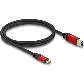 Delock USB 5 Gbps kábel USB Type-C  apa - USB B-típusú apa 1 m piros fém