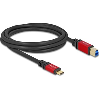Delock USB 5 Gbps kábel USB Type-C  apa - USB B-típusú apa 2 m piros fém