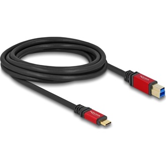 Delock USB 5 Gbps kábel USB Type-C  apa - USB B-típusú apa 3 m piros fém