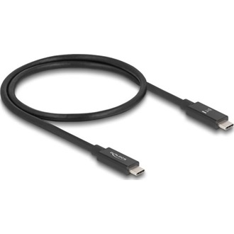 Delock USB 80 Gbps kábel USB Type-C  dugó - dugó 16K 60 Hz PD 3.1 240 W E-Marker koaxiális 0,5 m fekete
