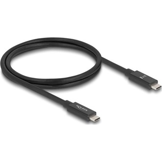 Delock USB 80 Gbps kábel USB Type-C  dugó - dugó 16K 60 Hz PD 3.1 240 W E-Marker koaxiális 1 m fekete