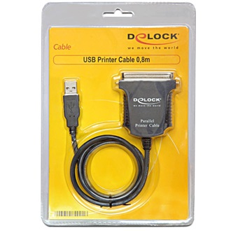 Delock USB-A 2.0 -> Parallel IEEE-1284 M/F adapter 0.8m (Centronics)