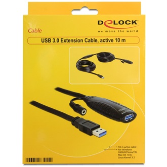 Delock USB-A 3.0 -> USB-A 3.0 M/F aktív adatkábel hosszabbító 10m