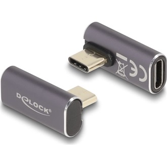 Delock USB-C -> USB-C M/F adapter szürke 90°