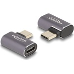 Delock USB-C -> USB-C M/F adapter szürke 90°