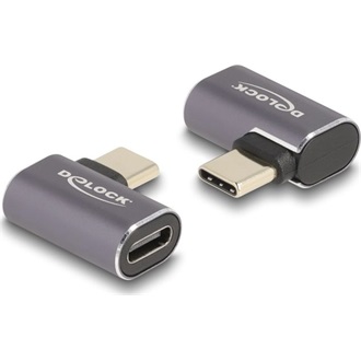 Delock USB-C -> USB-C M/F adapter szürke 90°