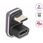 Delock USB-C  adapter 180 -os szögben 40 Gb/s PD 3.1 240 W dugasz-alakú U-alakú 8K 60 Hz fém