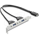 Delock USB E típusú A kulcsos dugós csatlakozó   2 x USB 5 Gbps A-típusú aljzat, rekeszrögzítéses csatlakozókábel, 35,5