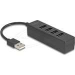 Delock USB Hub 4 portos USB 2.0 4 x USB Type-A csatlakozóval, fekete