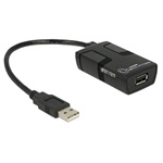 Delock USB-A 2.0 5V DC - USB-A 2.0 USB-A 2.0 M/F izolátor 0.15m fekete