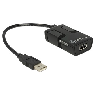 Delock USB-A 2.0 5V DC - USB-A 2.0 USB-A 2.0 M/F izolátor 0.15m fekete