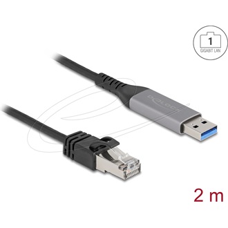 Delock USB LAN kábel USB A-típusú   RJ45 Gigabites Ethernet, 2 m
