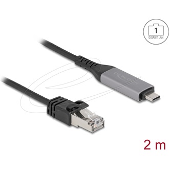 Delock USB LAN kábel USB Type-C    RJ45 Gigabites Ethernet, 2 m