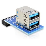 Delock USB-A 3.0 pinheader -> 2db USB-A 3.0 F/F adapter