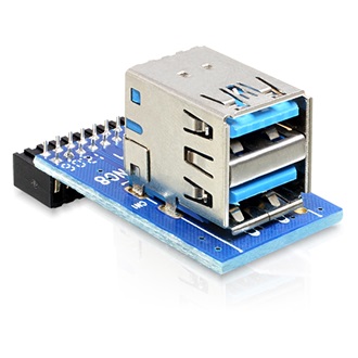 Delock USB-A 3.0 pinheader -> 2db USB-A 3.0 F/F adapter
