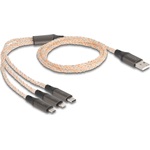 Delock USB-A 2.0 -> Lightning USB-B 2.0 micro USB-C M/M töltőkábel 1.2m RGB