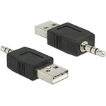 Delock USB-A 2.0 -> Jack stereo 3,5mm (3pin) M/M adapter fekete iPod 