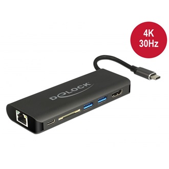 Delock USB-C/Thunderbolt 3 dokkoló szürke