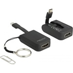 Delock Key Chain USB-C / Thunderbolt -> HDMI 1.4 M/F adapter fekete DP Alt Mode