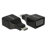 Delock USB-C -> VGA M/F adapter fekete DP Alt Mode
