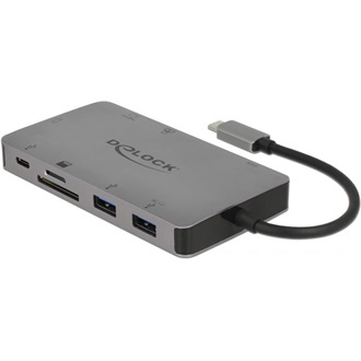 Delock USB Type-C dokkolóállomás 4K - HDMI / VGA / USB 3.1 / SD / LAN / PD 3.0