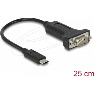 Delock USB Type-C  adapter 1 x soros RS-232 D-Sub 9 tűs dugóhoz 25 cm-es anyákkal