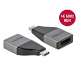 Delock USB-C / Thunderbolt -> HDMI 2.0 M/F adapter fekete-szürke DP Alt Mode; HDR