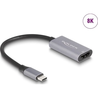 Delock USB-C / Thunderbolt -> HDMI 2.0 M/F adapter 0.51m szürke
