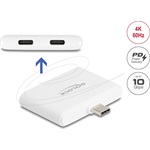 Delock USB Type-C  adapter USB-C  adatátvitelhez 10 Gbps és videóhoz 4K 60 Hz, valamint USB Type-C  PD-hez 92 W