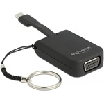 Delock USB-C / Thunderbolt -> VGA M/F adapter 0.03m fekete DP Alt Mode; Key Chain