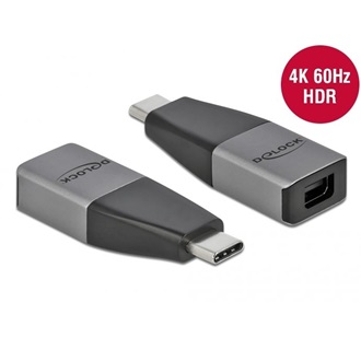Delock USB-C / Thunderbolt -> Mini DisplayPort 1.2 M/F adapter fekete-ezüst DP Alt Mode