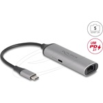 Delock USB Type-C  hálózati adapter 5 Gigabit LAN 1 x RJ45 tápszolgáltatóval PD 3.1 140 watt
