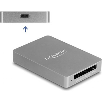 Delock USB Type-C kártyaolvasó alumínium házban CFexpress vagy XQD memória kártyákhoz