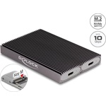Delock USB Type-C  kettős kombinált külső ház 2 x M.2 NVMe PCIe vagy SATA SSD-hez - eszköz nélkül csatlakoztatható